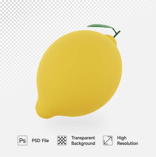 PSD illustrazione 3d del limone