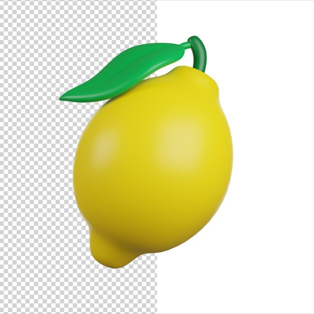 PSD lemon rendering 3d dell'icona del casinò