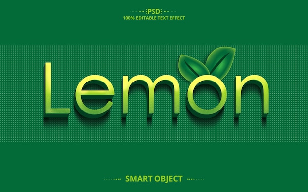 PSD lemon best creative text effect design