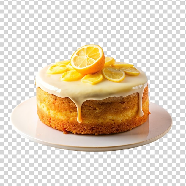 PSD lemon cake isolated on transparent background