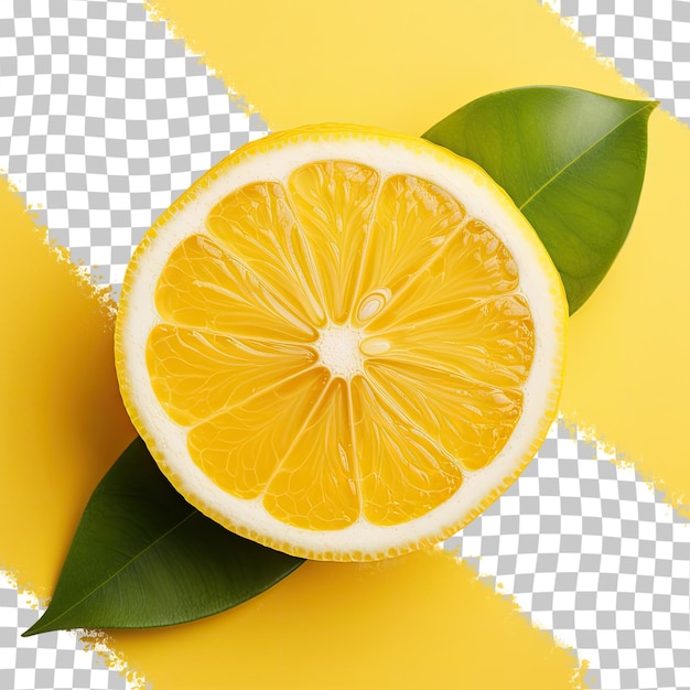 Lemon cut in half on transparent background