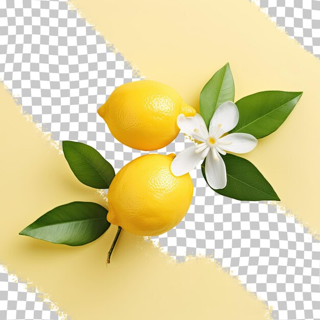 PSD lemon flavor isolated on transparent background with clipping path