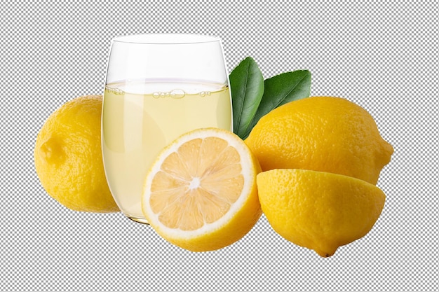 PSD lemon fruit isolated on a transparent background