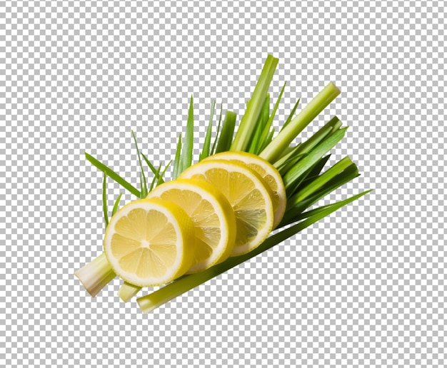 Lemon grass slice on transparent background Ai generative