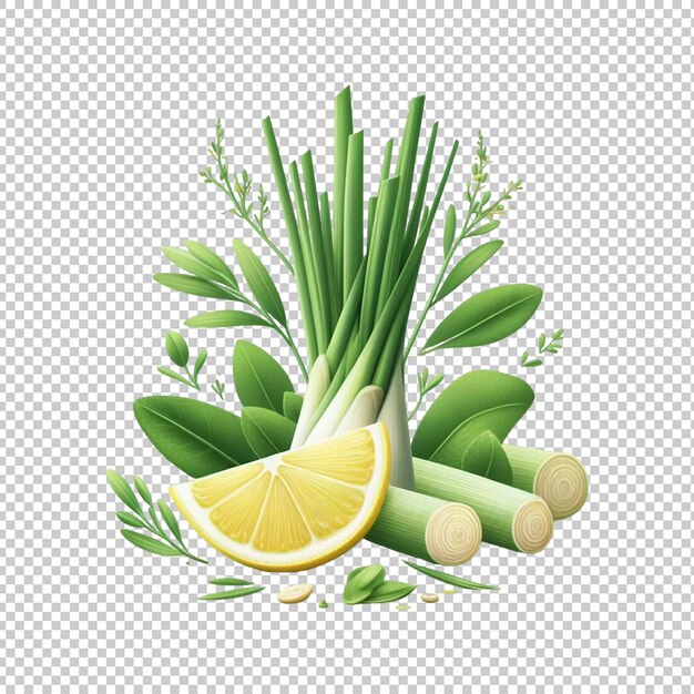 Lemon grass slice on transparent background ai generative