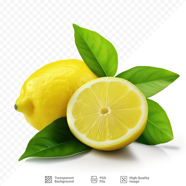 Un limone e un limone su uno sfondo trasparente