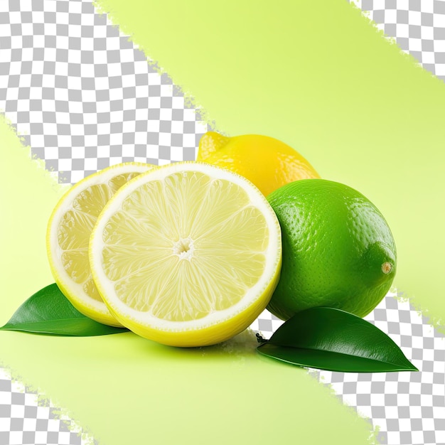 PSD lemon and lime on transparent background