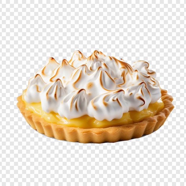 Lemon meringue pie isolated on transparent background