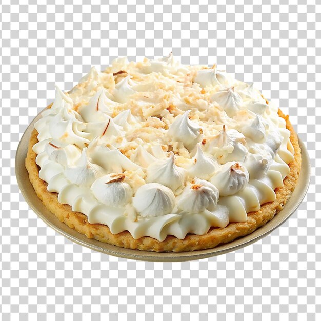 PSD lemon meringue pie isolated on transparent background