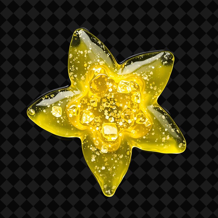 PSD lemon oil mixed with quartz glitters producing a shining and clear effec png fluid object effect