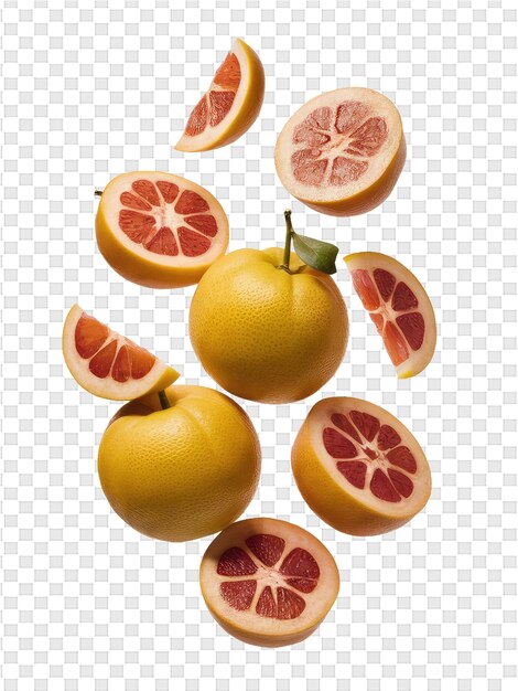 PSD a lemon and oranges are arranged in a circle