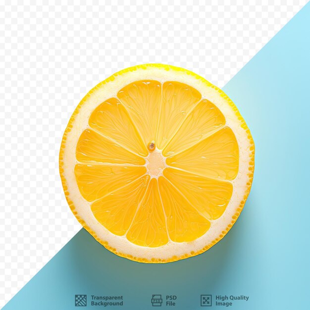 Lemon slice on transparent background