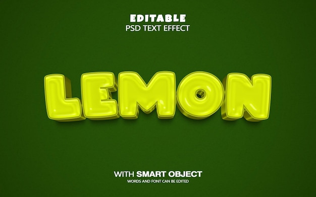 PSD lemon text effect