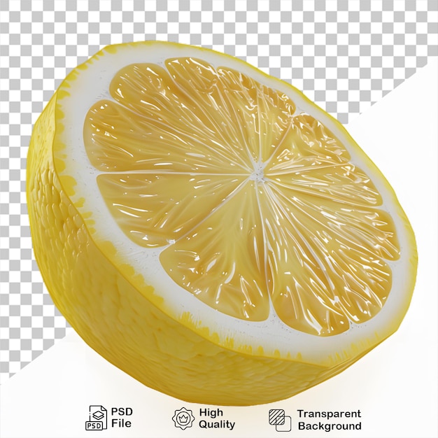 PSD a lemon that is cut in half on transparent background