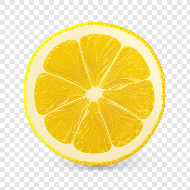 A lemon top view isolated on transparency background psd