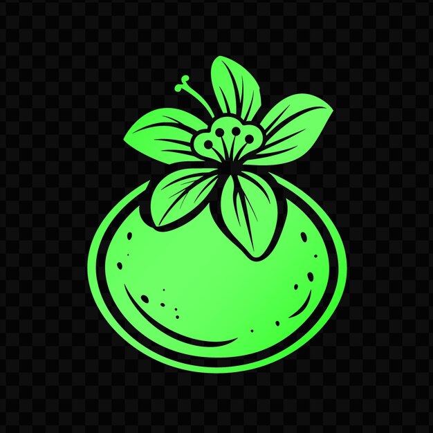 PSD a lemon with a green leaf on it