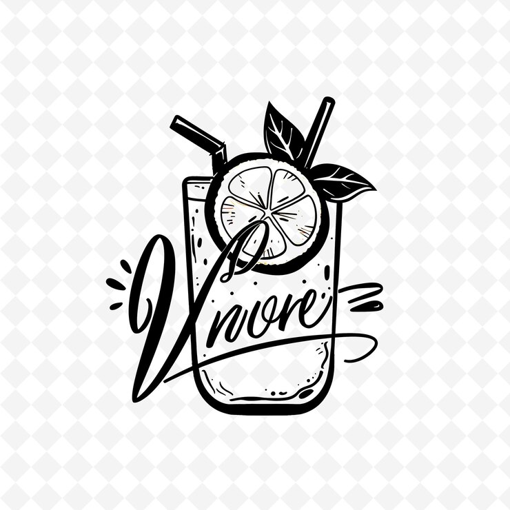 PSD lemonade iced tea logo z kawałkiem cytryny i liśćmi herbaty wordm png tropical inspired drink designs