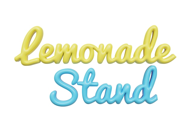 Lemonade stand 3d lettering