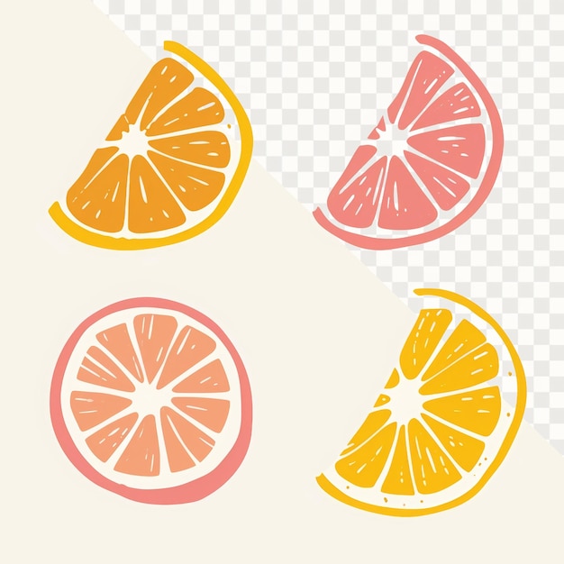 PSD lemons on a transparent background