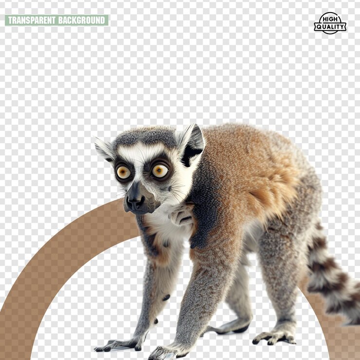 PSD lemur animal on transparent background