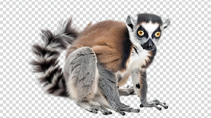 PSD lemur isolated on transparent background