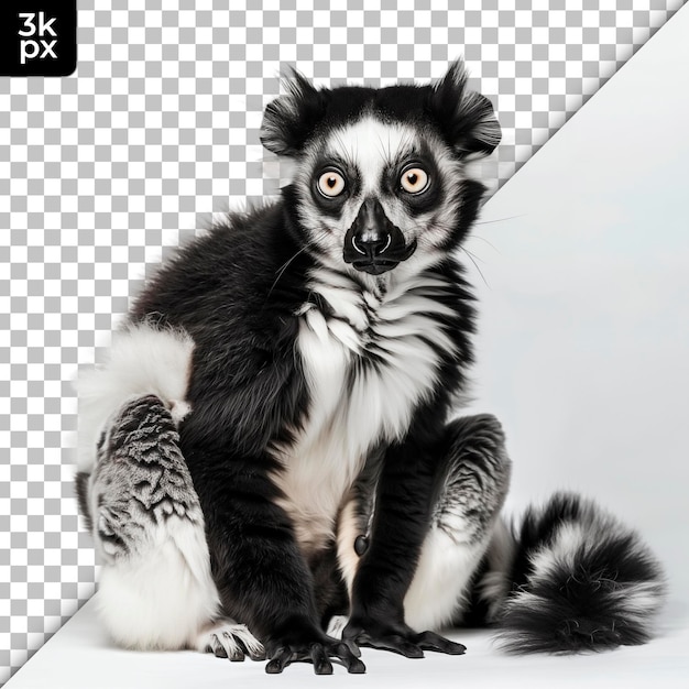 PSD a lemur that is sitting next to a hyena