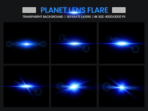 Lens flare collezione di luci colorate astratte