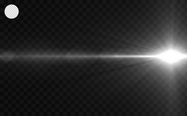 レンズ フレア輝くスパーク ライト効果。レーザー ビーム水平光線。美しい光のフレア。