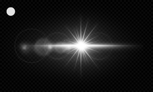 Lens flare illustration glowing spark light effect isolated on transparent