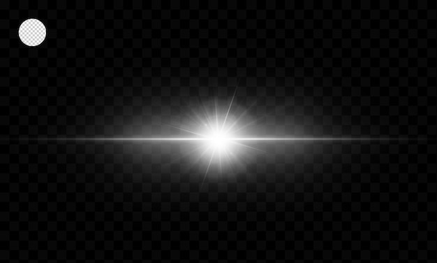 Lens flare illustration glowing spark light effect isolated on transparent