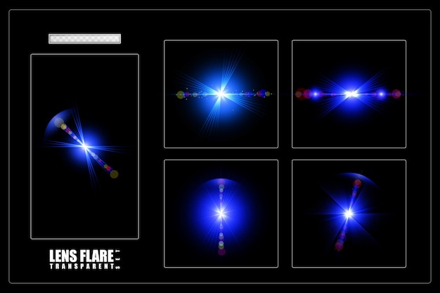 Luce riflesso lente su sfondo nero