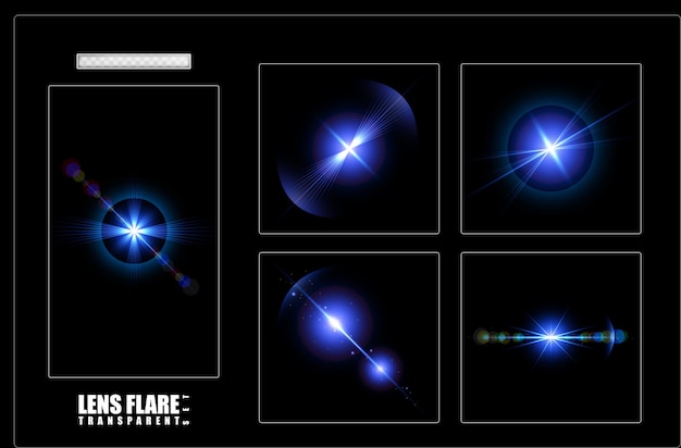 Luce riflesso lente su sfondo nero