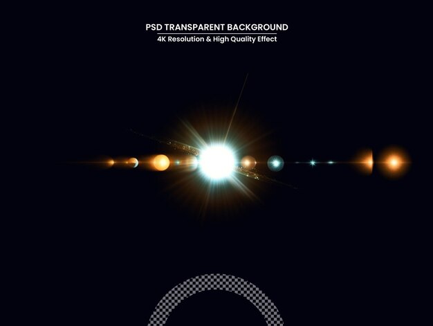 lens flare light on transparent background