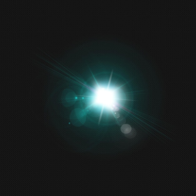 Lens flare psd con effetto di illuminazione fantasma ad anello