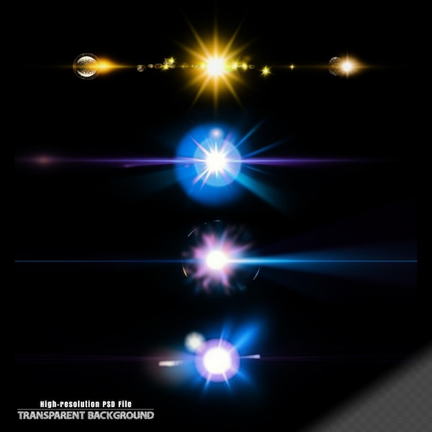 PSD lens flare transparent