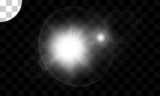 PSD レンズフレアベクトルイラスト光るスパークライト効果を透明に分離