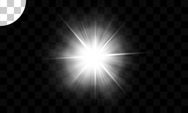 PSD lens flare vector illustration glowing spark light effect isolated on transparent