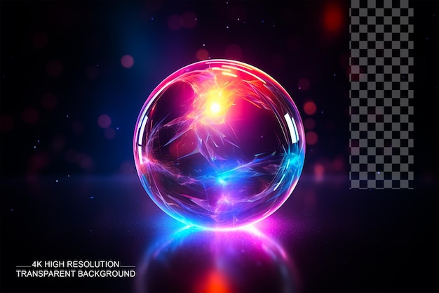 Lens flare with colorful ball effect unique style lens flare on a transparent background