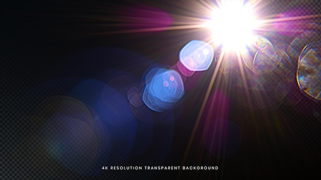 lens flares on transparent background