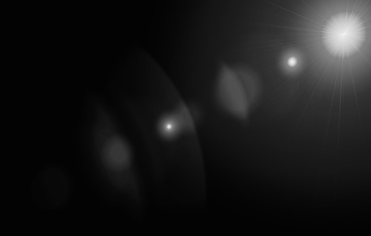 PSD lens flares on transparent background