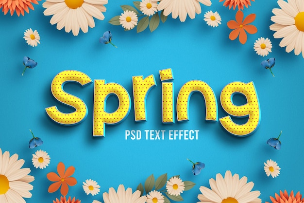 Lente bloemen bewerkbaar teksteffect