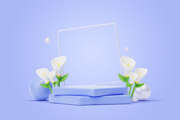 Lente bloemen podium achtergrond
