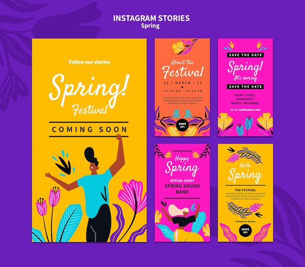 Lente festival instagram verhalen sjabloon