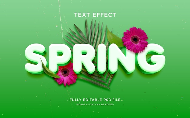 Lente teksteffect met vegetatie