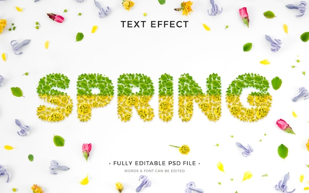 Lente teksteffect met vegetatie
