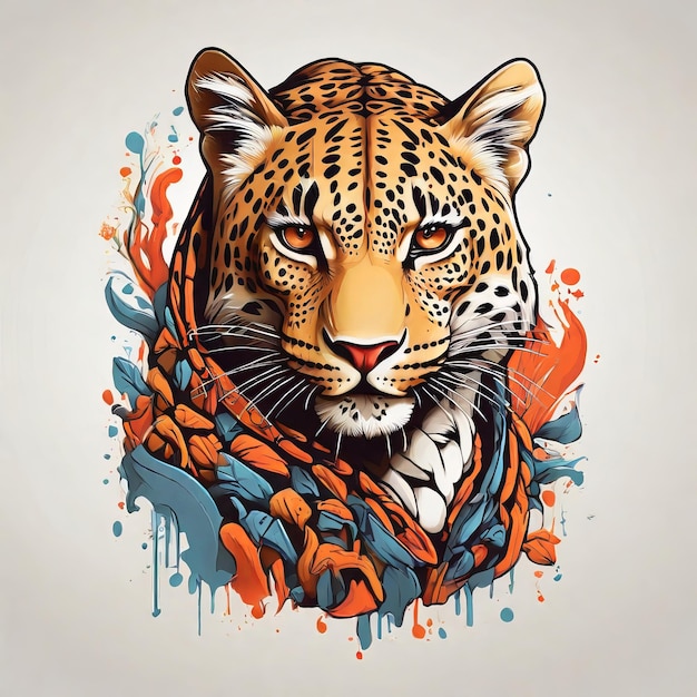 PSD leopard animal illustratie voor creatief drukken