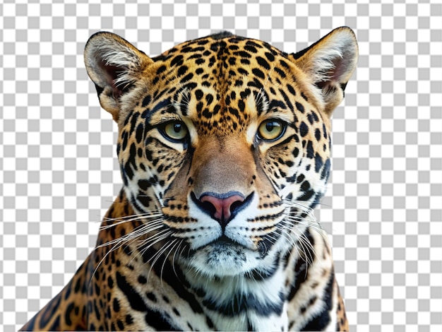 PSD leopard portrait panthera on transparent background