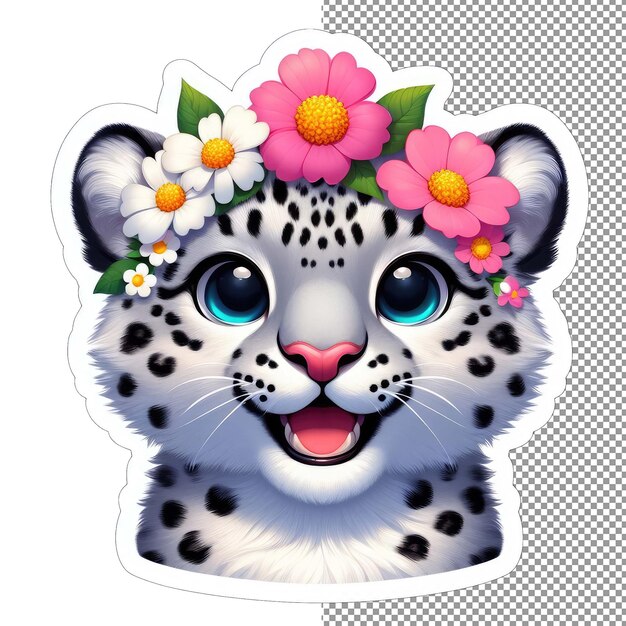 PSD leopard's gaze fierce and captivating sticker