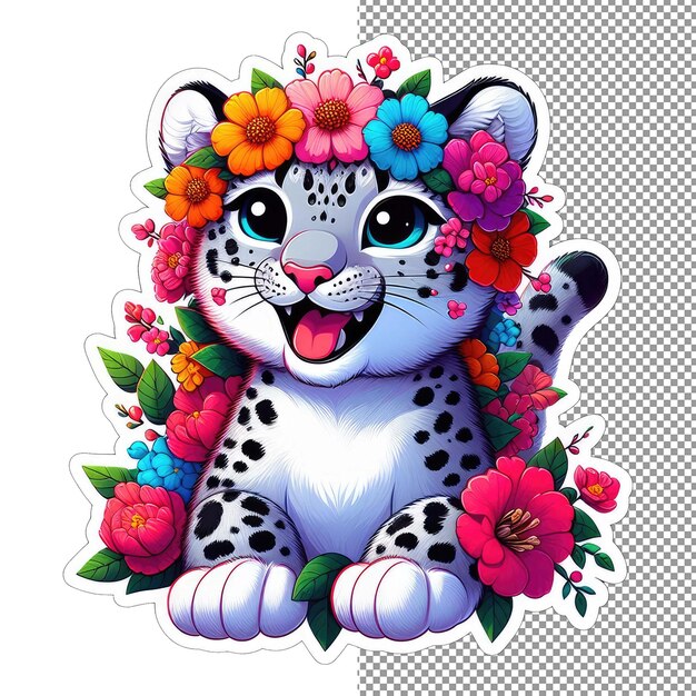 PSD leopard's gaze fierce and captivating sticker