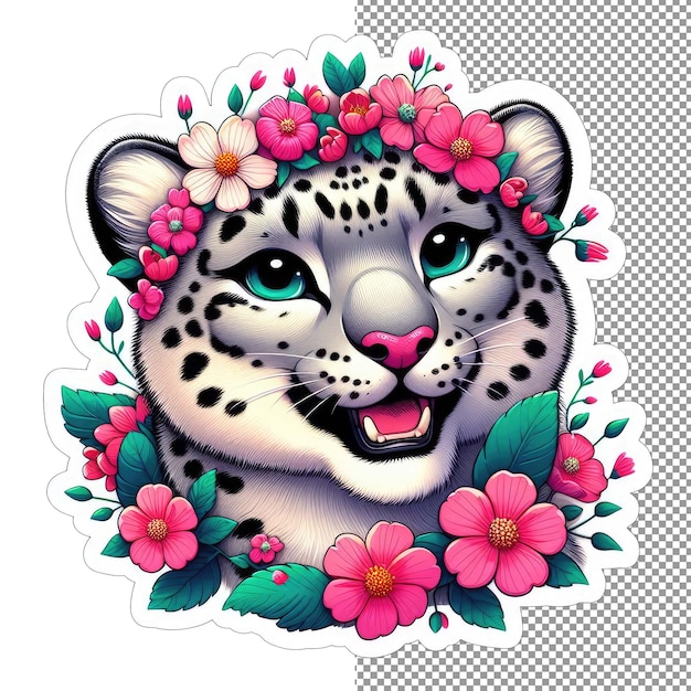 PSD leopard's gaze fierce and captivating sticker